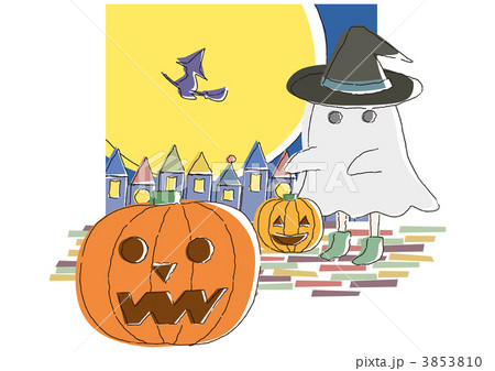 ハロウィン お化けと魔女 3853810