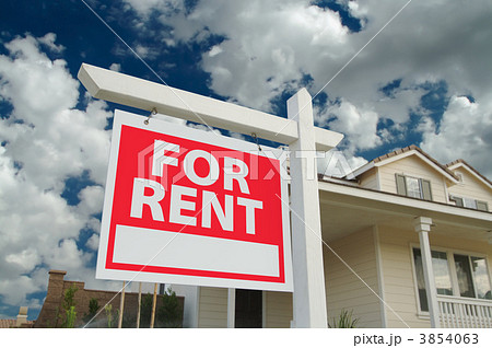 For Rent Sign in Front of New Home For Rent Sign in Front of New Home 3854063
