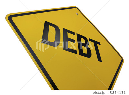 Yellow Debt Road Sign Isolated on White Yellow Debt Road Sign Isolated on White 3854131