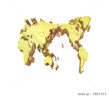 立体世界白地図／国境表示 3862553