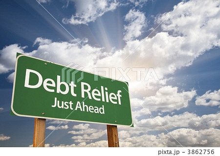 Debt Relief Green Road Sign 3862756
