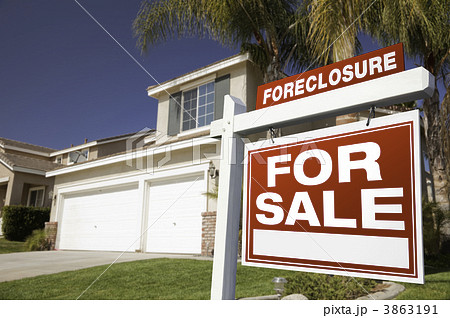 Foreclosure For Sale Real Estate Sign and House 3863191