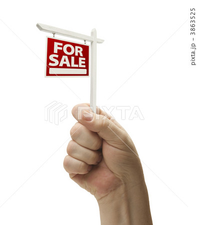 For Sale Real Estate Sign In Fist On White For Sale Real Estate Sign In Fist On White 3863525