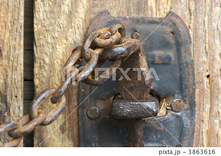 Rusty Barn Door Latch and Chain 3863616