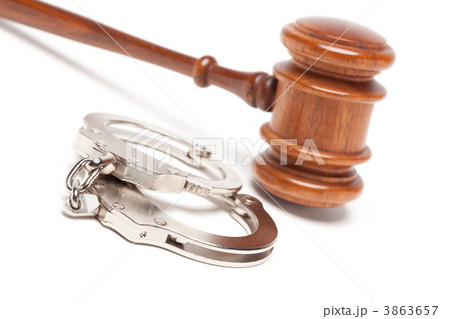 Gavel and Handcuffs on White Gavel and Handcuffs on White 3863657