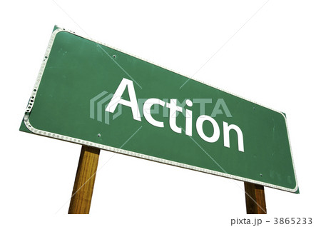 Action Road Sign Isolated Action Road Sign Isolated 3865233