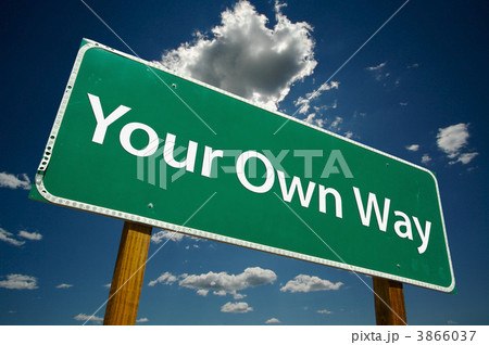 Your Own Way Green Road Sign 3866037