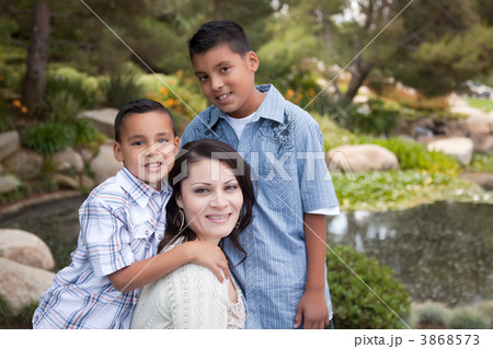 Happy Hispanic Mother and Sons 3868573