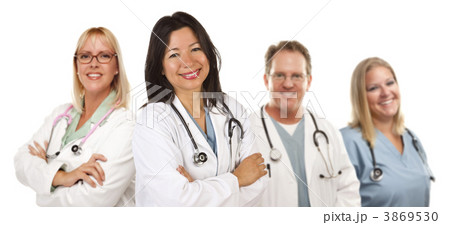 Hispanic Female Doctor and Colleagues 3869530