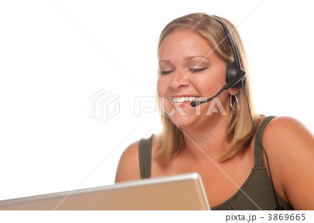 Attractive Customer Support Woman Smiles 3869665