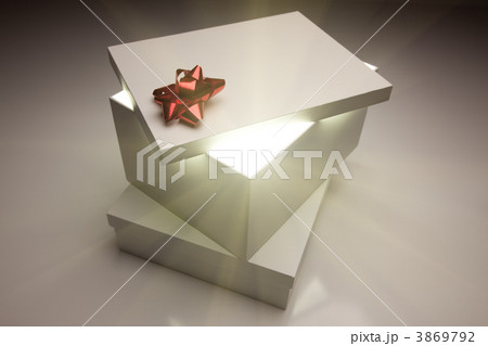 Red Bow Gift Box Lid Showing Very Bright Contents Red Bow Gift Box Lid Showing Very Bright Contents 3869792
