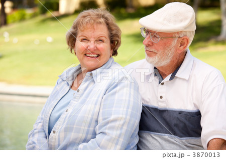 Happy Senior Couple in The Park 3870013
