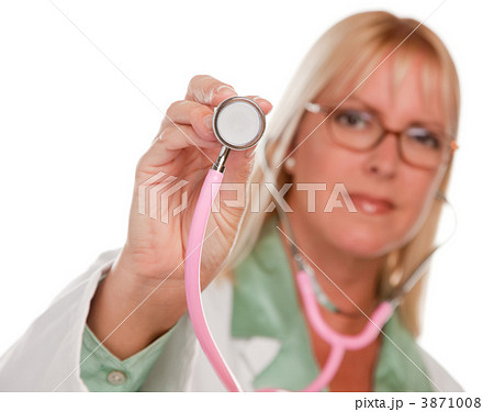 Attractive Female Doctor Holding Stethoscope 3871008