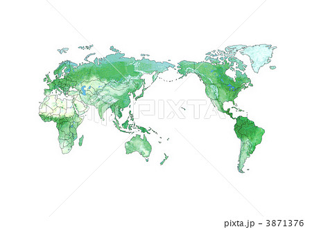 世界地図 白地図 国境表示のイラスト素材 3871376 Pixta