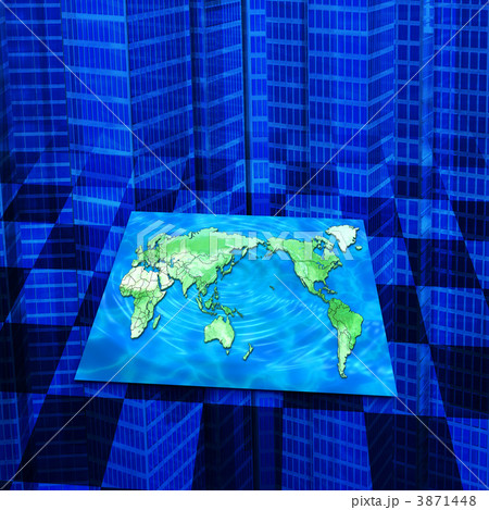 世界地図・白地図・国境表示／都市空間 3871448