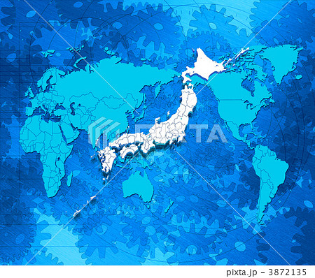 日本地図・都道府県表示/世界地図・国境表示 日本地図・都道府県表示/世界地図・国境表示 3872135