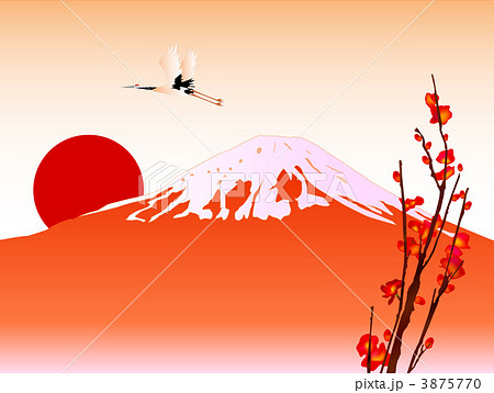 富士山と初日の出のイラスト素材 3875770 Pixta