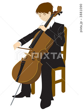 チェロを弾く男性のイラスト素材 3881090 Pixta