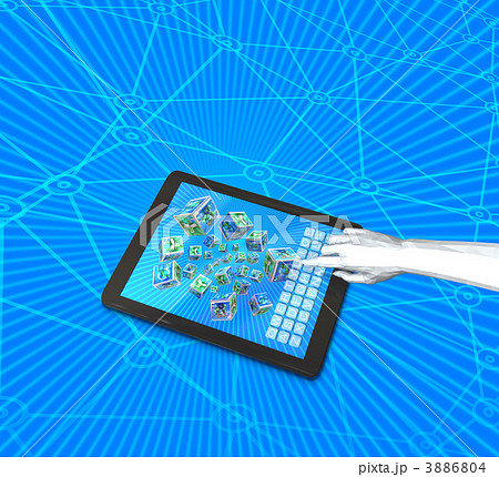 タブレットpc ホームページのhtmlのイラスト素材