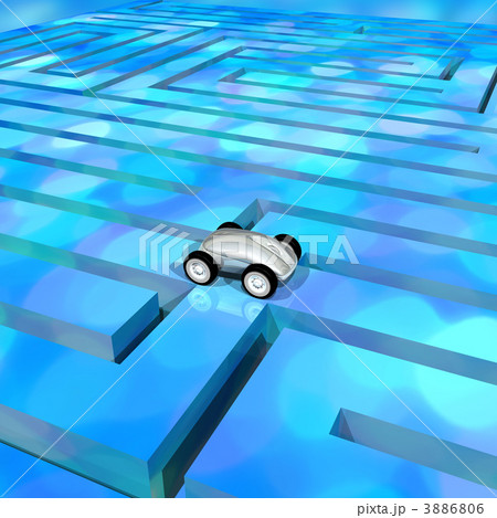 迷路をマウスが走る／パソコン操作 3886806