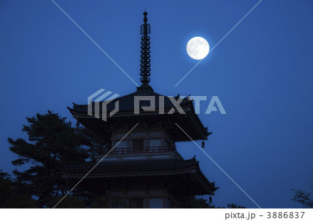 満月と五重塔 満月と五重塔 3886837