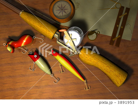 釣り道具のイラスト素材