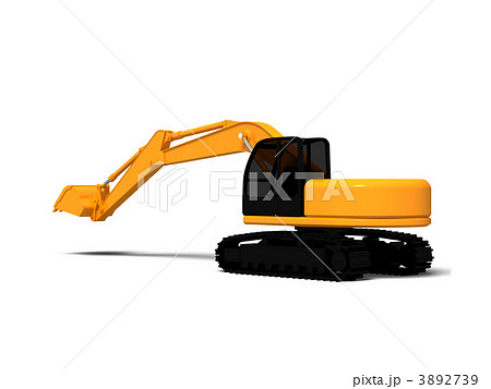 ユンボ ショベルカー 特殊車両のイラスト素材