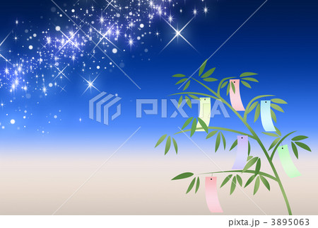 星空と七夕飾り 3895063