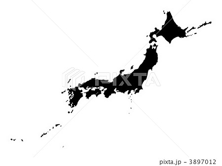 日本列島 黒のイラスト素材 3897012 Pixta