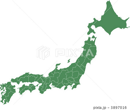 日本地図 県境界線のイラスト素材
