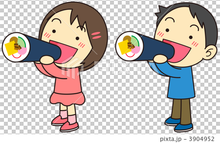 恵方巻きを食べる子供 3904952
