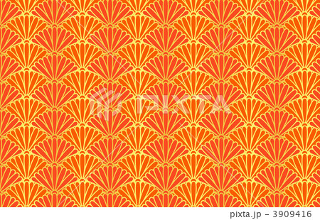 赤い菊青海波 3909416