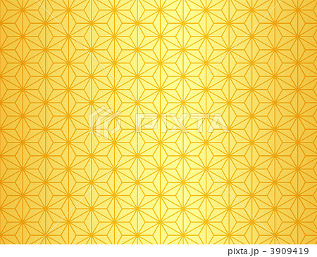 金の麻の葉模様 3909419