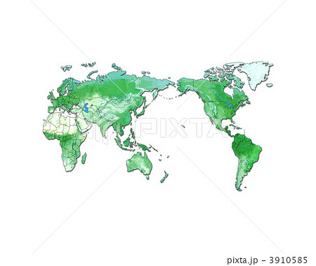 世界地図／白地図 3910585