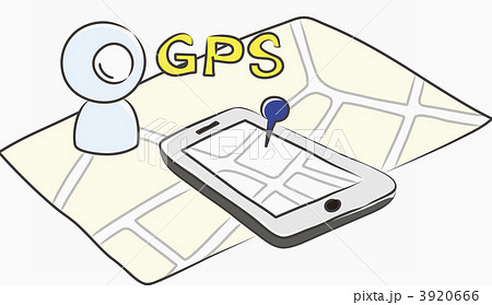 スマートフォン GPS スマホのイラスト素材 [3920666] - PIXTA