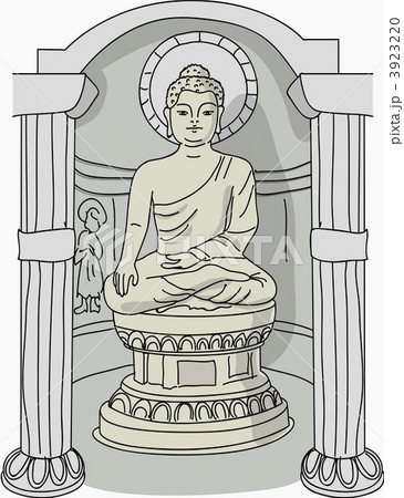仏 釈迦 石像のイラスト素材