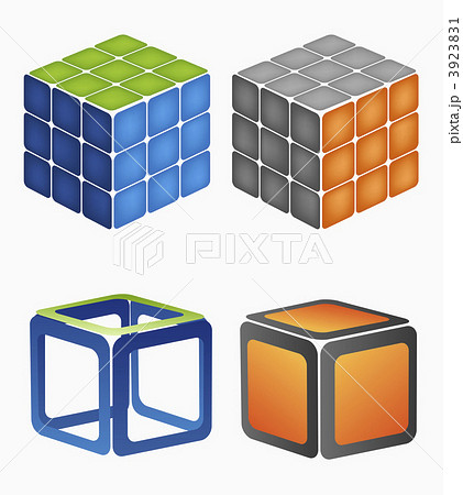 立方体 六面体 正六面体のイラスト素材
