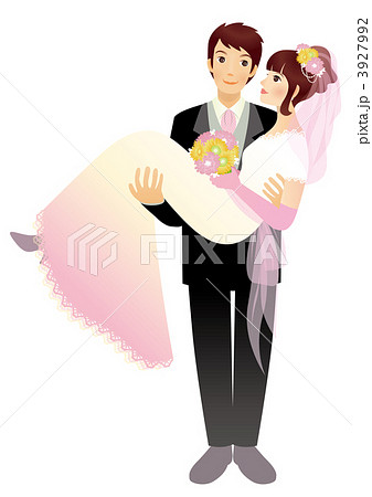 花婿 新婚 新婦のイラスト素材