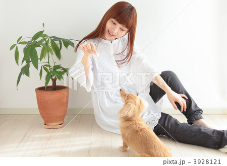女性と犬 3928121