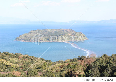 魚見岳展望台からの知林ケ島 3937628