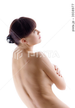 Nude woman posing on white Nude woman posing on white 3938977