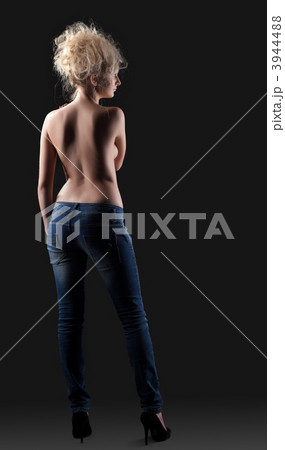 Nude blond girl in jeans Nude blond girl in jeans 3944488