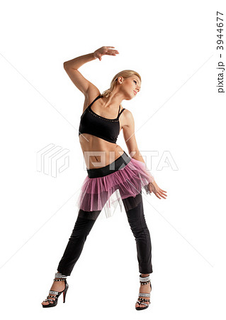 Athletic young woman posing in dance sport costume Athletic young woman posing in dance sport costume 3944677