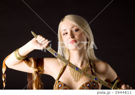 Young beauty girl with saber 3944811