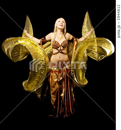 Beauty girl dance with gold wing 3944812