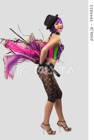 Beauty Disco Girl dance in color corset 3944833