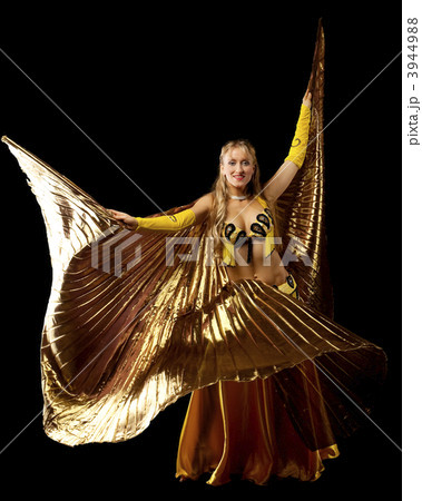 Blond woman dance with gold wing 3944988