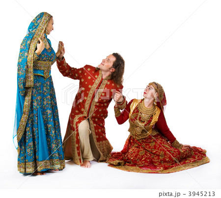 young man with smiling indian girls 3945213