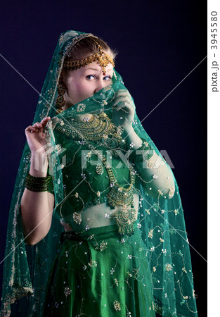 young woman look at you - close face with veil young woman look at you - close face with veil 3945580