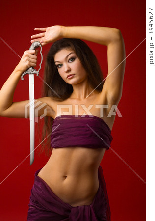 beauty woman with saber look at you beauty woman with saber look at you 3945627